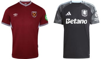 West Ham v Aston Villa 2025-26 Kits
