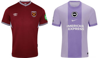 West Ham v Brighton 2025-26 Kits
