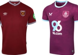 West Ham v Burnley 2025-26 Kits