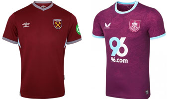 West Ham v Burnley 2025-26 Kits