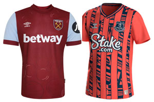 West Ham v Everton 2023-24 Shirts