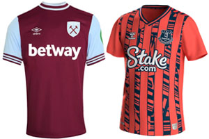 West Ham v Everton 2024-25 Kits