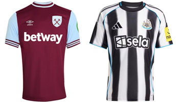 West Ham v Newcastle 2025-26 Kits