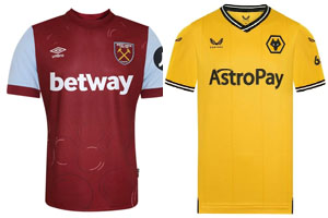 West Ham v Wolves 2023-24 Shirts