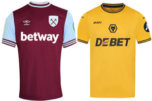 West Ham v Wolves 2024-25 Kits