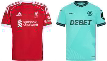 Liverpool v Wolves 2025-26 Kits