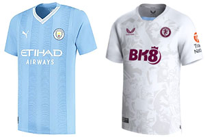 Man City v Aston Villa 2023-24 Shirts