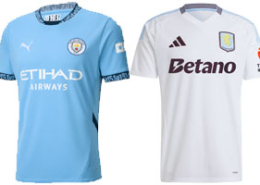 Man City v Aston Villa 2024-25 Shirts