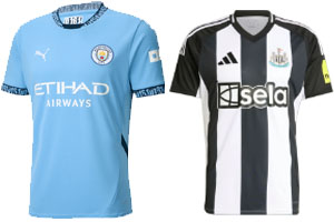 Man City v Newcastle 2024-25 Kits