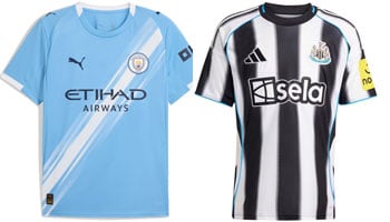 Man City v Newcastle 2025-26 Kits
