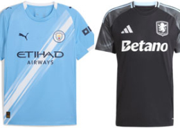 Manchester City v Aston Villa 2025-26 Kits