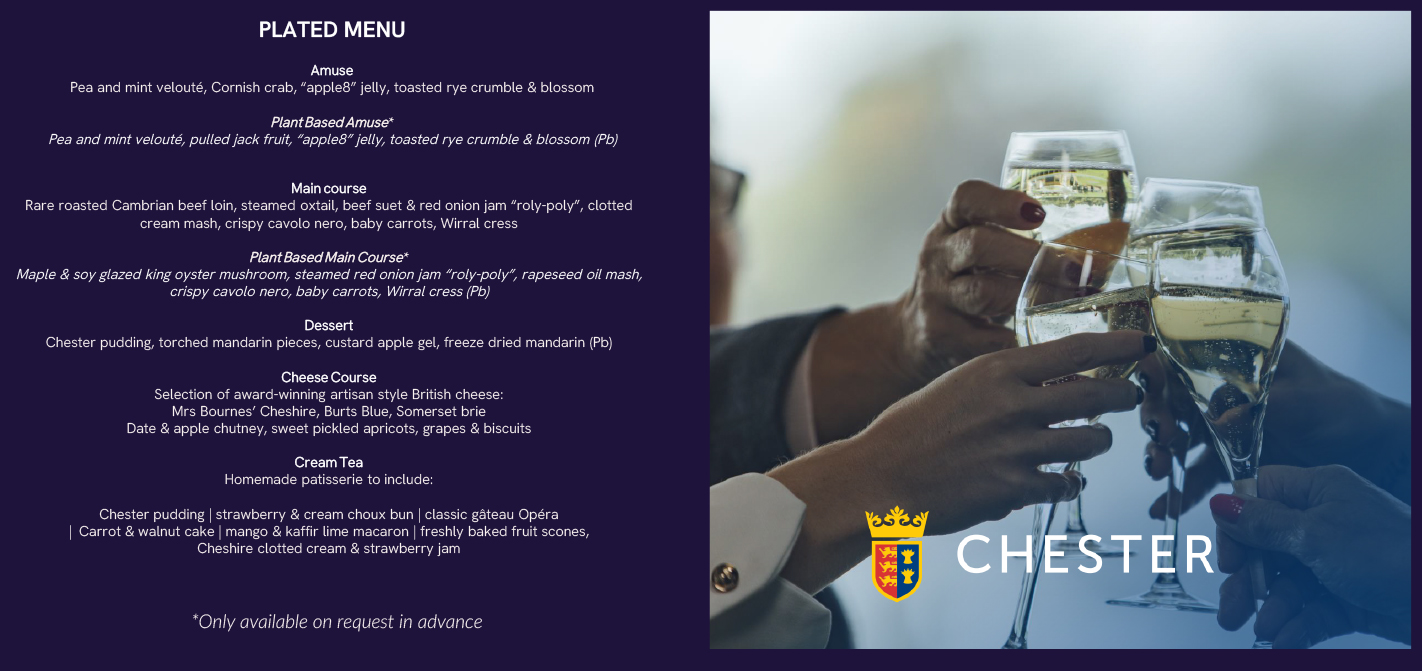 Chester May Festival Sample Menu