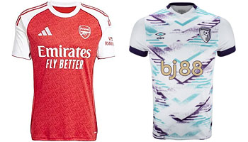 Arsenal v Bournemouth 2025-26 Kits