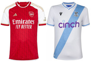 Arsenal v Crystal Palace 2023-24 Shirts