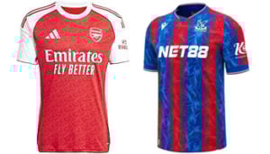 Arsenal v Crystal Palace 2025-26 Kits