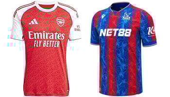 Arsenal v Crystal Palace 2025-26 Kits