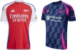 Arsenal v Nottingham Forest 2024-25 Kits