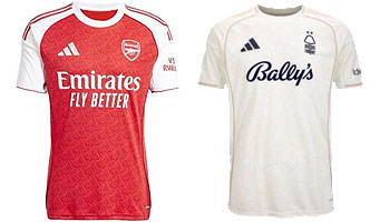 Arsenal v Nottingham Forest 2025-26 Kits
