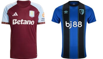 Aston Villa v Bournemouth 2025-26 Kits