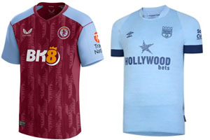 Aston Villa v Brentford 2023-24 Shirts