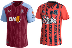 Aston Villa v Everton 2023-24 Shirts