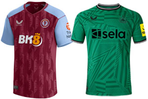 Aston Villa v Newcastle 2023-24 Shirts