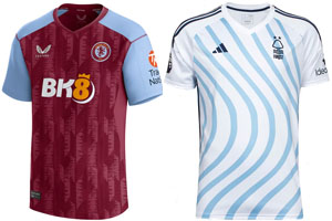 Aston Villa v Nottingham Forest 2023-24 Shirts