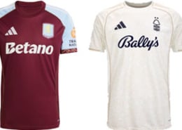 Aston Villa v Nottingham Forest 2025-26 Kits