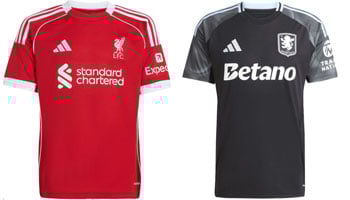 Liverpool v Aston Villa 2025-26 Kits