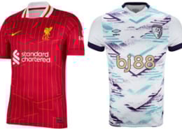 Liverpool v Bournemouth 2025-26 Kits
