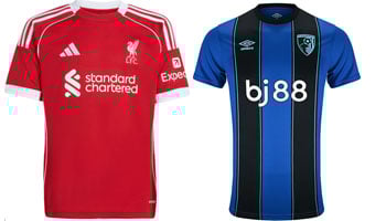 Liverpool v Bournemouth 2025-26 Kits