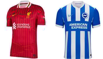 Liverpool v Brighton 2025-26 Kits