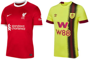 Liverpool v Burnley 2023-24 Shirts