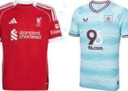 Liverpool v Burnley 2025-26 Kits