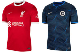 Liverpool v Chelsea 2023-24 Shirts