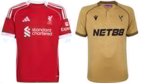 Liverpool v Crystal Palace 2025-26 Kits