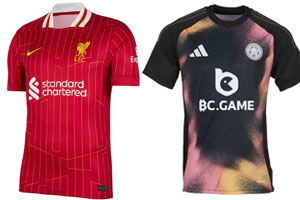 Liverpool v Leicester 2024-25 Kits