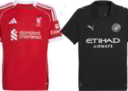 Liverpool v Man City 2025-26 Kits