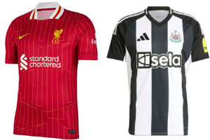Liverpool v Newcastle 2024-25 Kits