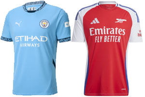 Man City v Arsenal 2024-25 Kits