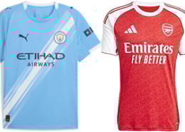 Man City v Arsenal 2025-26 Kits