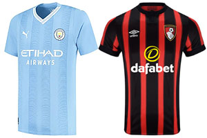 Man City v Bournemouth 2023-24 Shirts