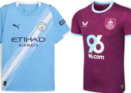 Man City v Burnley 2025-26 Kits