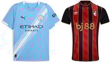 Manchester City v Bournemouth 2025-26 Kits