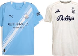 Manchester City v Nottingham Forest 2025-26 Kits