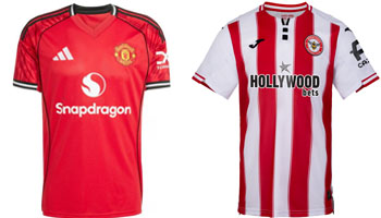 Manchester United v Brentford 2025-26 Kits