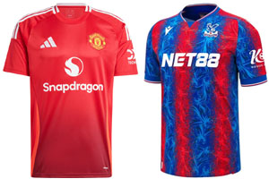 Manchester United v Crystal Palace 2024-25 Kits