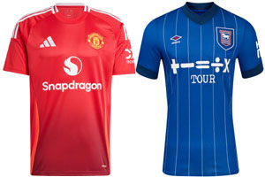 Manchester United v Ipswich Town 2024-25 Kits