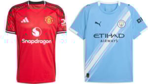 Manchester United v Manchester City 2025-26 Kits