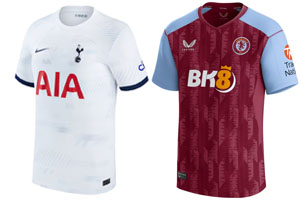 Spurs v Aston Villa 2023-24 Shirts